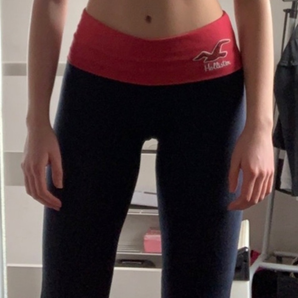 Leggings Dark Navy with pink waistband Hollister